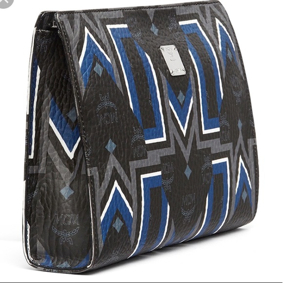 Authentic mcm medium stark pouch in gunta m stripe - Picture 7 of 8